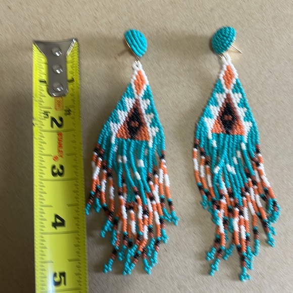 🎉💕Mabry Boho Multicolor Fringe Beaded Earrings - Picture 2 of 2